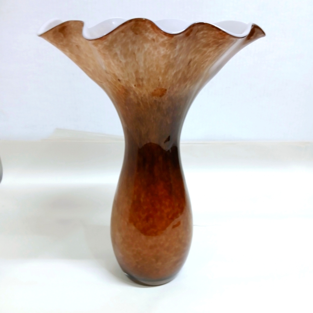 Collectible Brown Blown Glass Vase